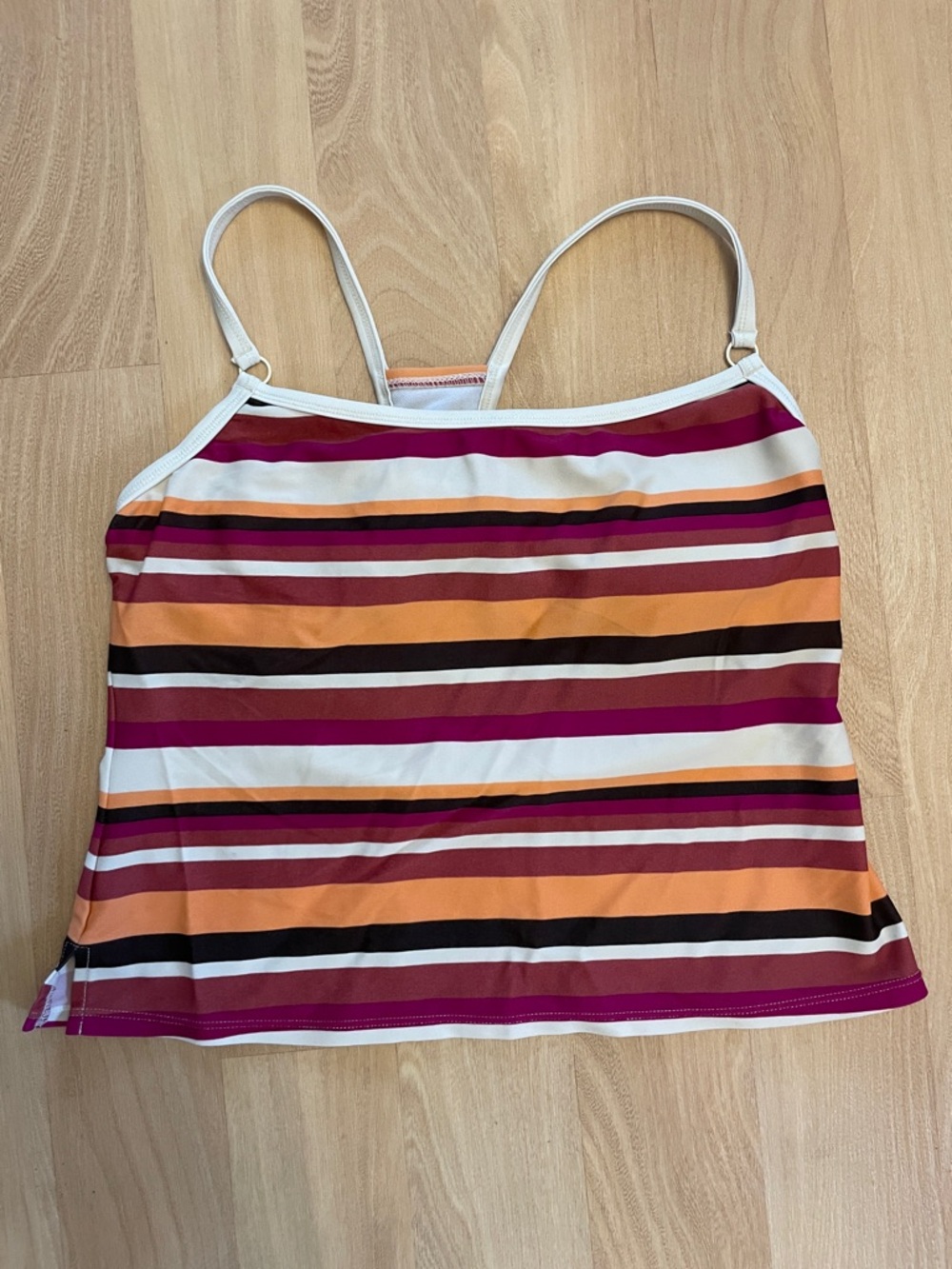 Jantzen Striped Multicolor Swim Tank Top with Thin Straps Size 12